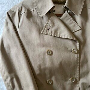 Misty Harbor Vintage Trench Coat with Fur Lining - Size Petite 6